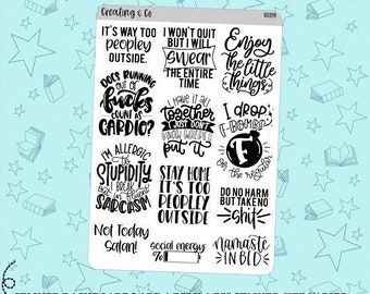 Sarcastic Lifestyle Quote Stickers, Version 2 - QS019