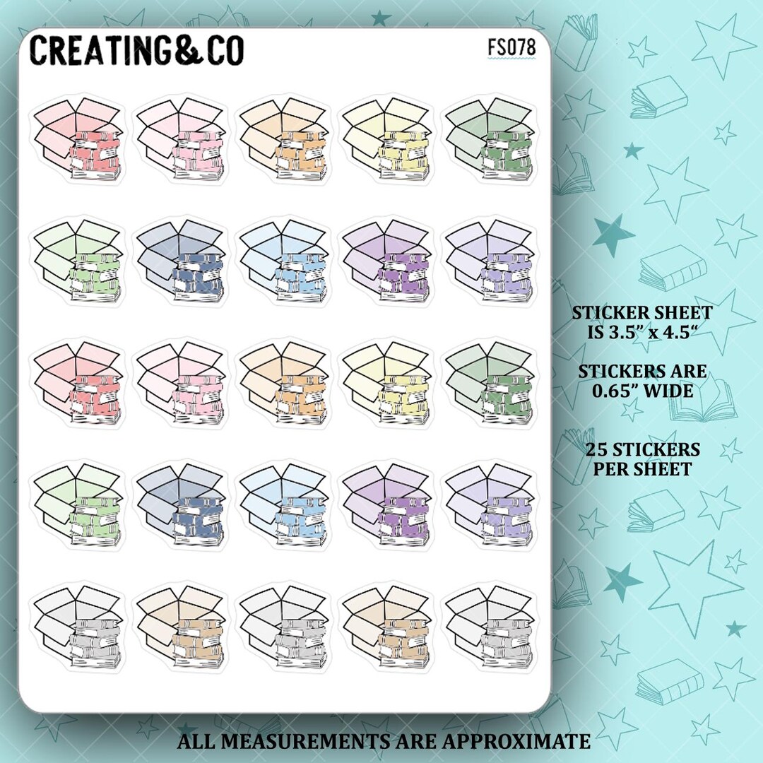 Book Destash Icon Functional Stickers - FS078 - Etsy