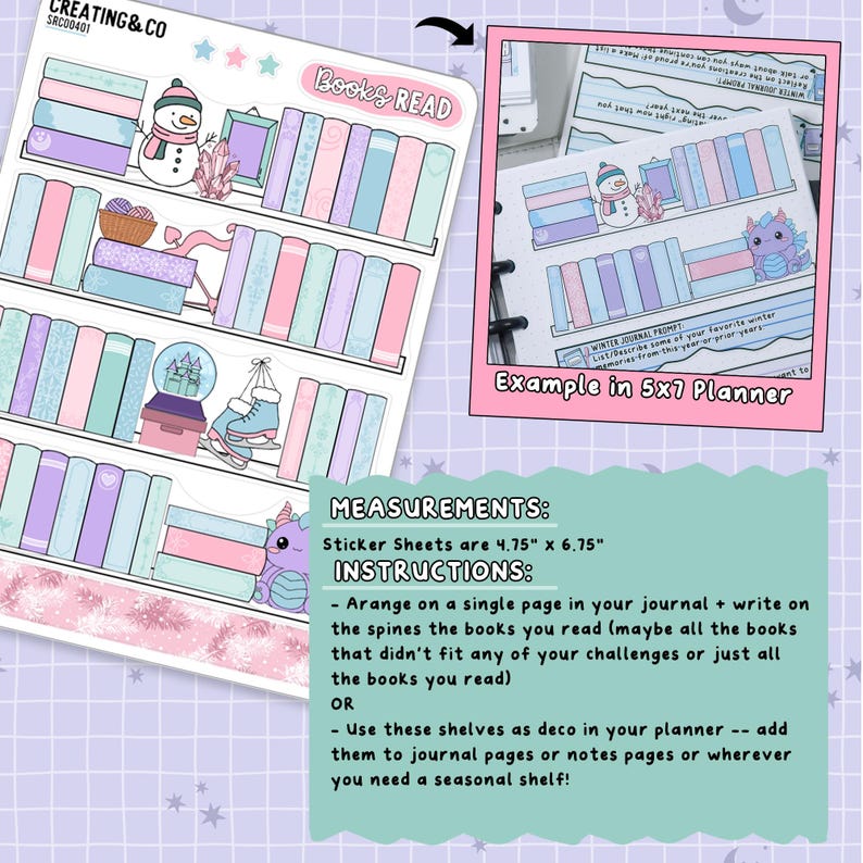 Frosted Fiction Winter Reading Challenge Note Page Planner & Journal ...