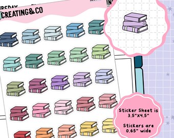 Book Stack Icon Functional Stickers - SBS024