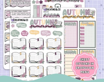 Dragon Harvest Autumn Reading Challenge Note Page Planner & Journal Sticker Sheet Set - SRC023