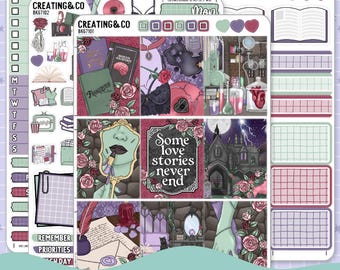 Gothic Romance Vertical Weekly Planner Sticker Kit  - BK671
