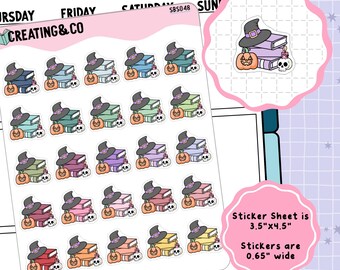 Halloween Spooky Book Stack Icon Functional Stickers - SBS048
