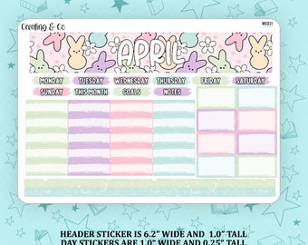 April Monthly Kit for Small Planners (1.0" wide columns) - MS031