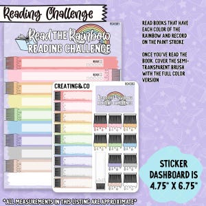 Jeu d'autocollants Read the Rainbow Book Cover Reading Challenge - RC413
