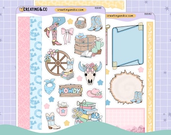 Cowgirl Decorative Journal Sticker Sheet Set - DS104