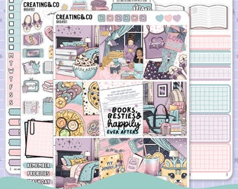 Bookish Besties Vertical Weekly Planner Sticker Kit - BK641 - Etsy