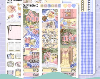 Roze limonade Hobonichi Cousin-weekplannerkit - stickers 1,3 inch - HB655