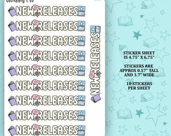 Book Reviews Bullet Journal Header Functional Sticker Sheet - FX063