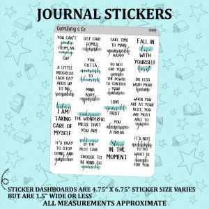 Self Care Quote Planner Stickers, Motivational Quote Stickers, Inspirational Quotes