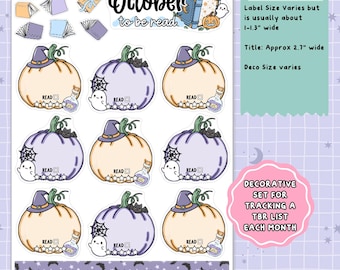 Stay Spooky October Monthly To Be Read Planner Sticker Kit  - MTB065