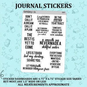 Inspirational Quote Planner Stickers, Motivational Stickers