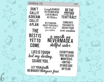 Inspirational Quote Planner Stickers, Motivational Stickers