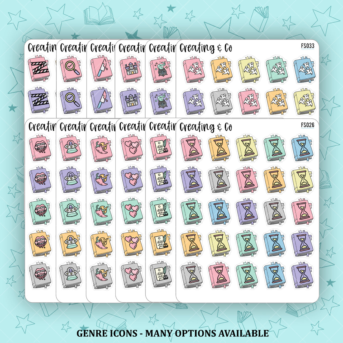 Book Genre Functional Icon Stickers