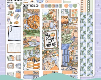 Wekelijkse plannerkit Orange Grove Hobonichi Cousin - stickers 1,3 inch - HB659