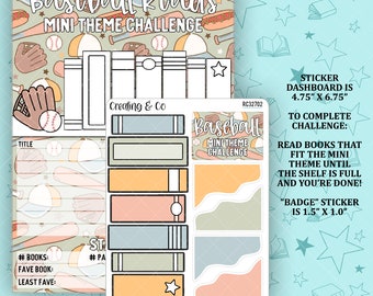 Baseball Reads Mini Theme Reading Challenge Dashboard and Sticker Trackers - RC327