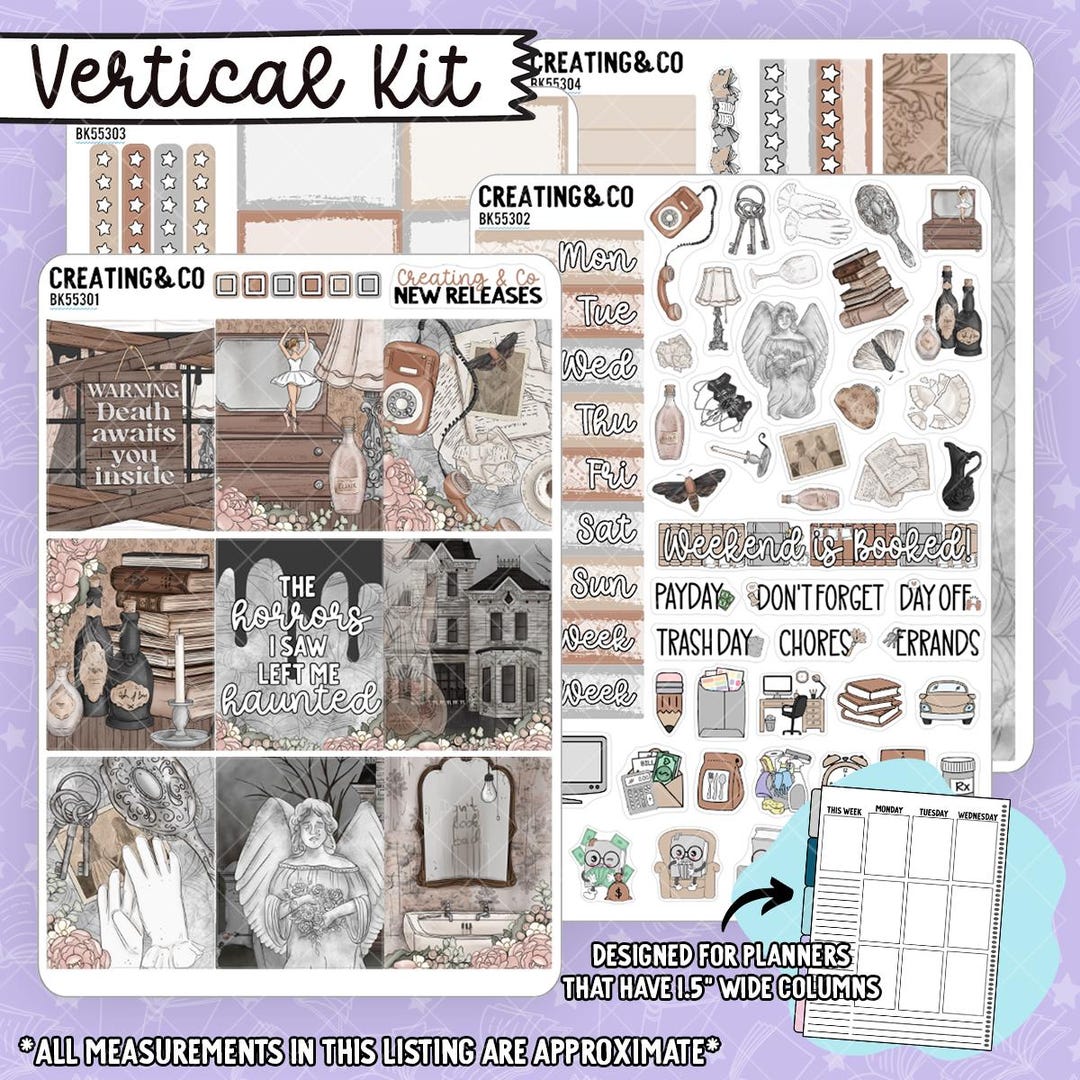 Haunted Horrors Vertical Weekly Planner Kit BK553 - Etsy