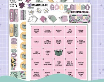 Dragon Harvest Autumn Book Bingo Reading Challenge Planner Sticker Set - SRC021