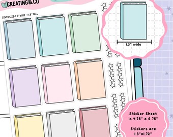 Large Book Cover Label Functional Sticker Sheet - LBS029