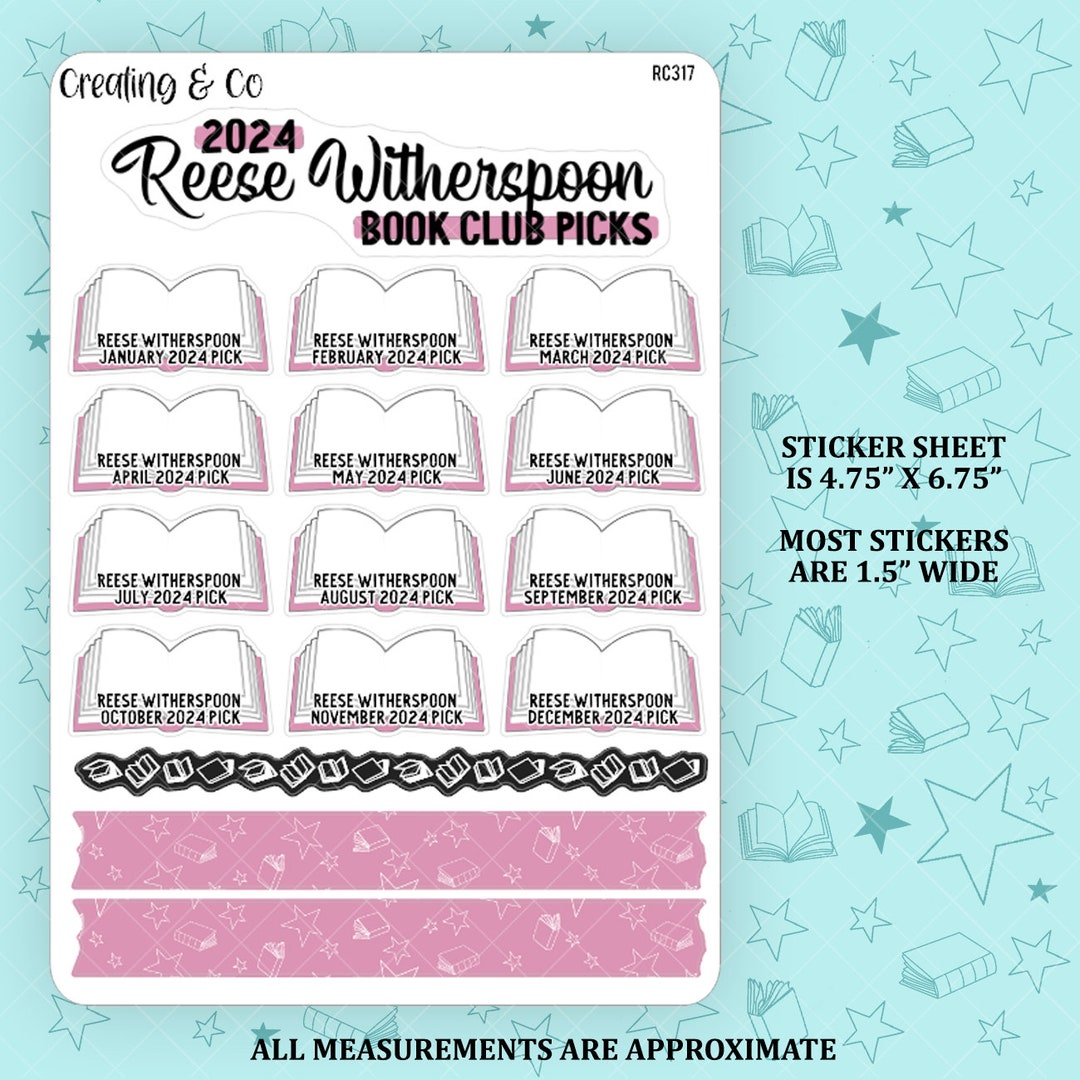 2024 Reese Book Club Challenge Sticker Set RC317 Etsy