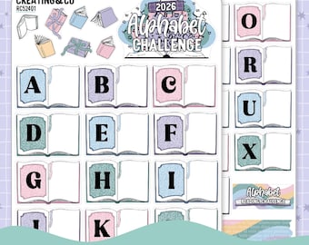 2026 Alphabet Reading Challenge Planner Sticker Set - RC524