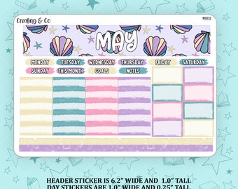 May Monthly Kit for Small Planners (1.0" wide columns) - MS032