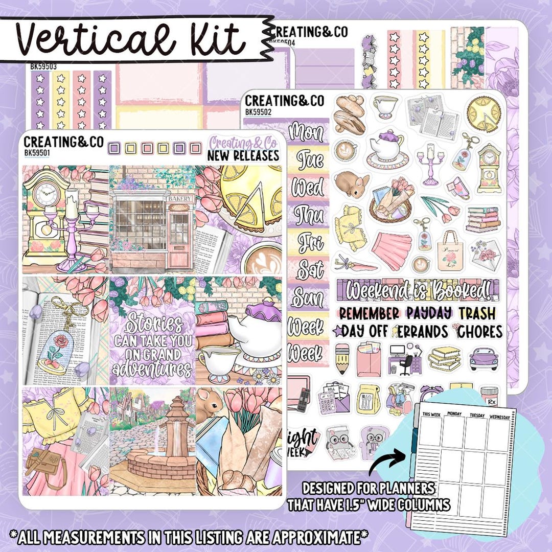 Belle of the Books Vertical Weekly Planner Kit - BK595 - Etsy