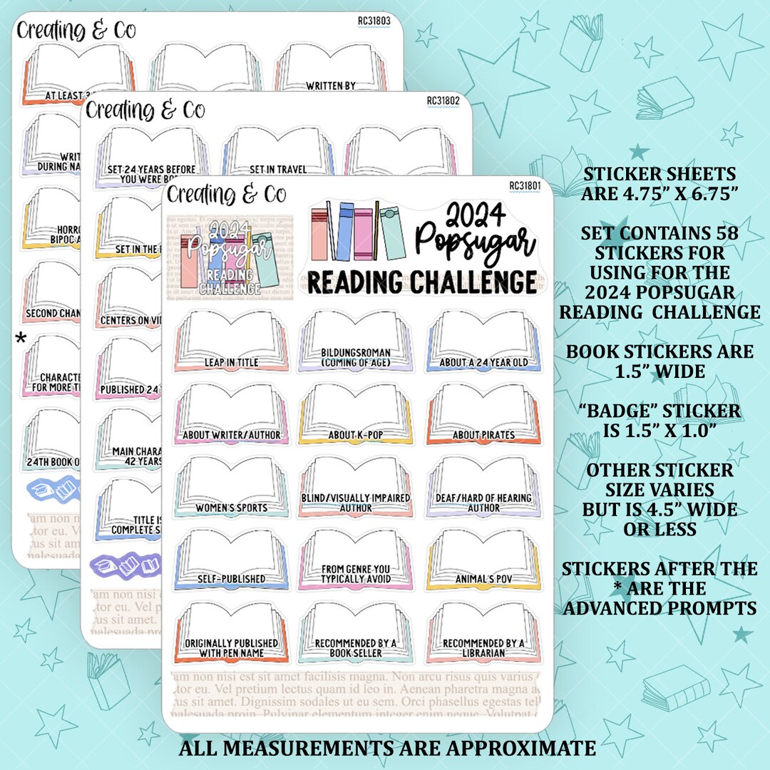 2025 Popsugar Reading Challenge RC318 Etsy