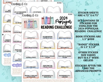 2023 POPSUGAR Reading Challenge Stickers Reading Challenge Trackers ...