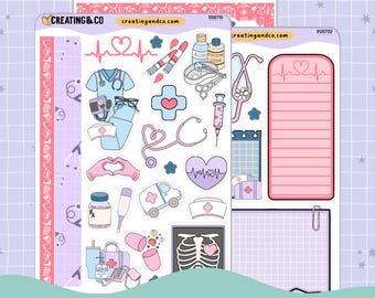 Medical, Doctor, Nurse Decorative Journal Sticker Sheet Set - DS107