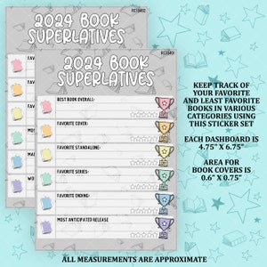 2024 Book Superlative 5x7 Dashboard and Sticker Tracker - RC304