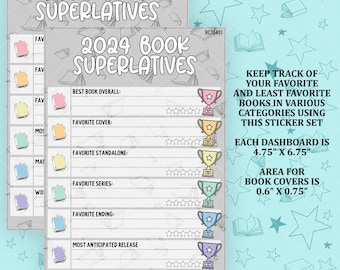 2024 Book Superlative 5x7 Dashboard and Sticker Tracker - RC304