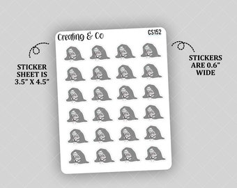 Anxiety Depressed Booksy Character Functional Stickers - CS152