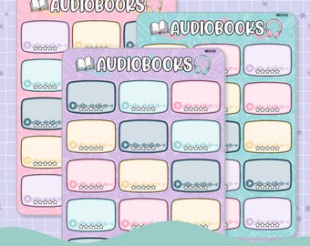 Audiobooks Note Page Planner & Journal Sticker Sheet Set - NB013