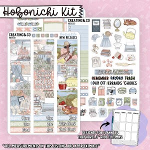 Kit de planificador semanal "Hobonichi Cousin" de Timeless Tales - Pegatinas de 3,3 cm - HB593