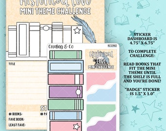 Historical Romance Mini Theme Reading Challenge Dashboard and Sticker Trackers - RC329