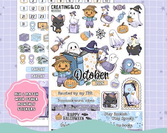Stay Spooky October Decorative & Functional Planner Sticker Kit  - ME065