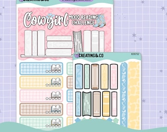 Western Romance Mood Reader Book Shelf Decorative Reading Challenge, Cowgirl, Cowboy - RC557