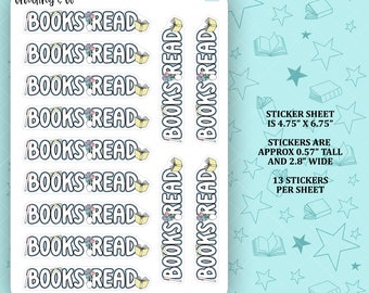 Books Read Bullet Journal Header Functional Sticker Sheet - FX059