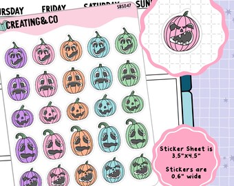 Jack o Lantern Pumpkin Emoji Icon Functional Stickers - SBS047