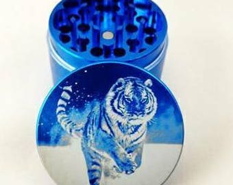 Tiger Running in the Snow | 2 Inch (50mm) Metal Herb Grinder