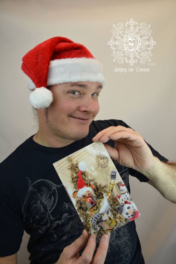 Playful christmas card with photo sculpture (Make me a Clown)