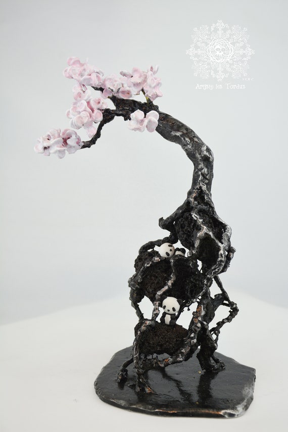 Welded metal sculpture Bonsai cherry Bunjingi