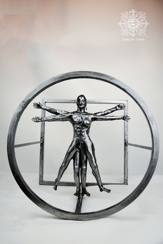 The androgynous funambulist  (one of a kind welded metal sculpture Art)