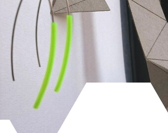 Brincos minimalistas de prata esterlina - Amarelo fluorescente