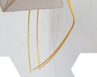 Brincos leves, gráficos, modernos, minimalistas, triangulares, em prata esterlina dourada - 3 / 4 / 5 / 6 ou 7 cm