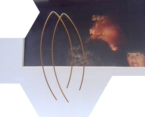 Minimal Maximal Earrings - gold plated sterling silver  - Boucles d'oreilles Minimal Maximal / vermeil (argent plaqué or)