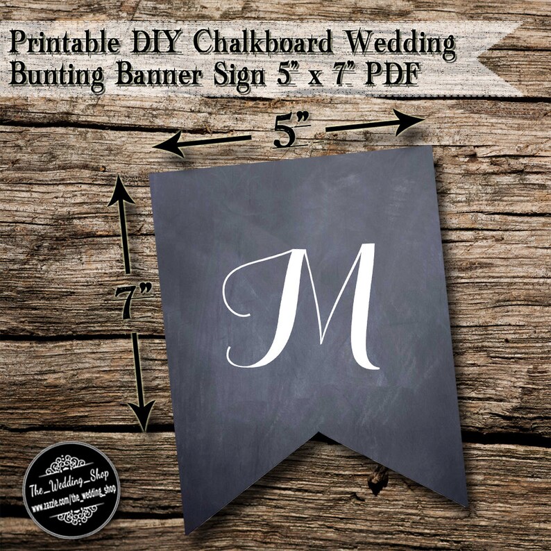 Instant Download Printable DIY Chalkboard Wedding Bunting Etsy