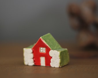 Handmade Ceramic Icelandic House Miniature: Tiny Home Decor