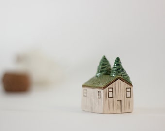 Norway House - Forest Cabin - Petite maison en céramique - Tree House - Terrarium House - Céramique faite à la main
